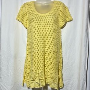 Jeanne Pierre Crochet Swim Cover-Up. Size Large. The Perfect Happy Yellow.